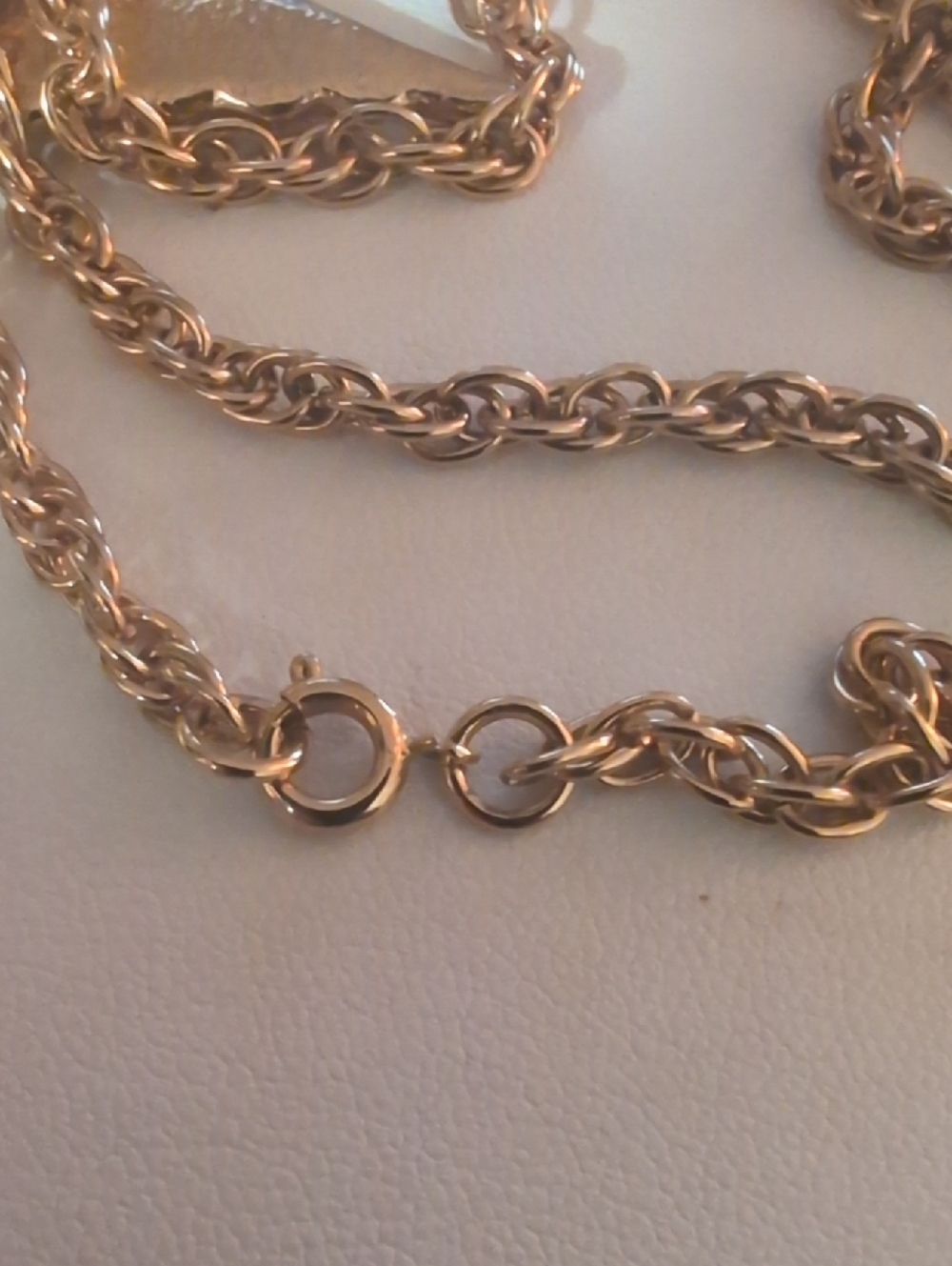 Articulated Gold-Tone Eagle Pendant Necklace with Red & Cream Enamel Shield - Picture 4 of 4